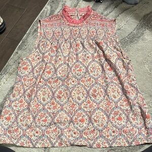 Floral Sleeveless Blouse - Pink and Cream